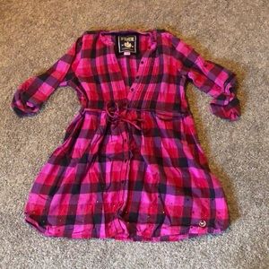 Plaid dress size medium. PINK
